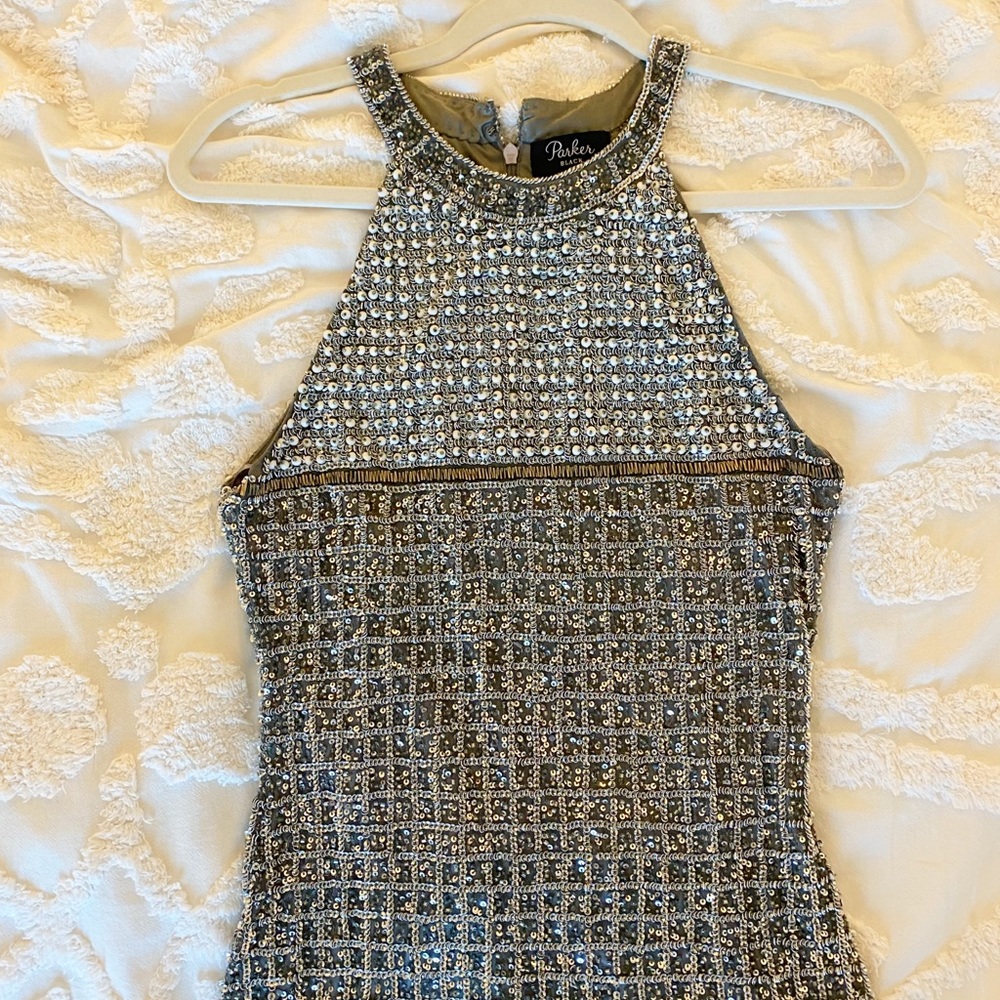 Parker black silver beaded dress
